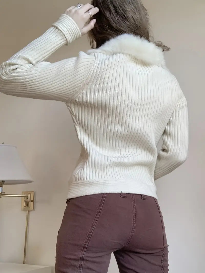 Aileen™  Getailleerd Vest met Bontkraag