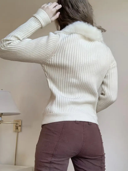 Aileen™  Getailleerd Vest met Bontkraag