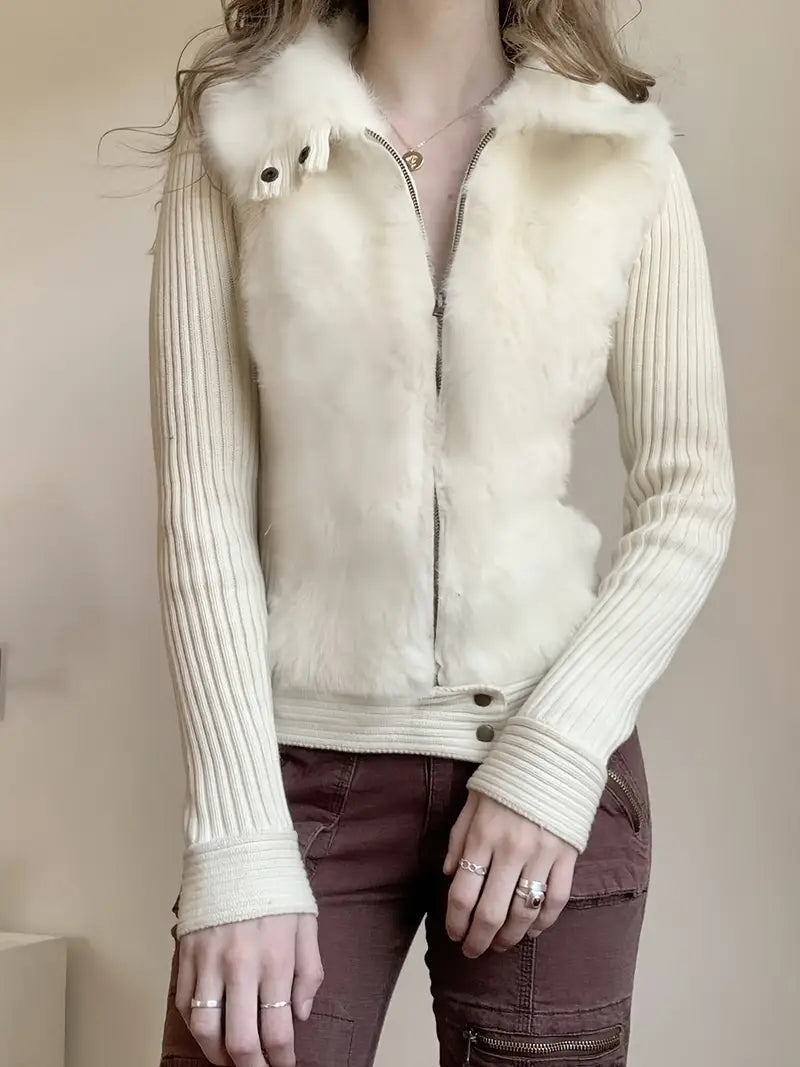 Aileen™  Getailleerd Vest met Bontkraag