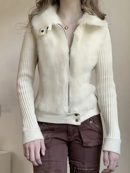 Aileen™  Getailleerd Vest met Bontkraag