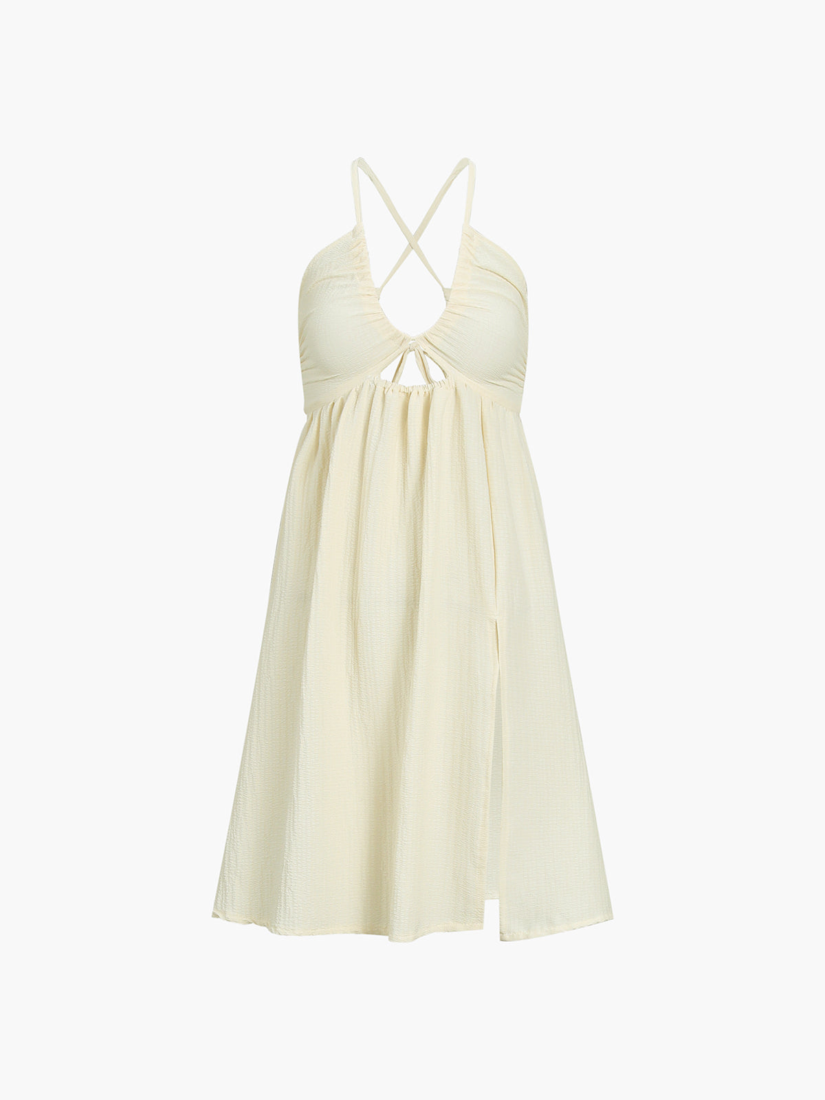 Addison - Rugloze Kriskras Split Midi Dress