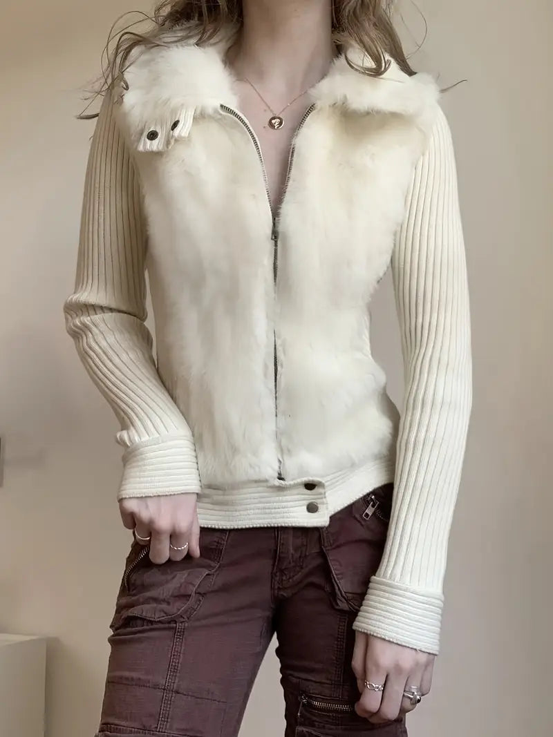 Aileen™  Getailleerd Vest met Bontkraag